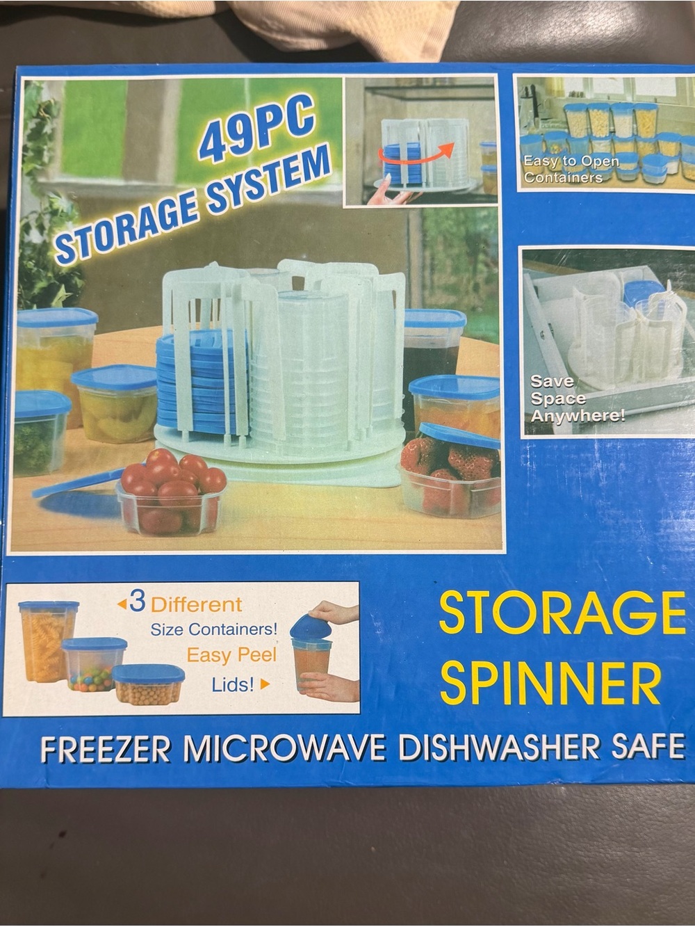 Storage Spinner 49PC System - Blue/White Food Storage Organizer